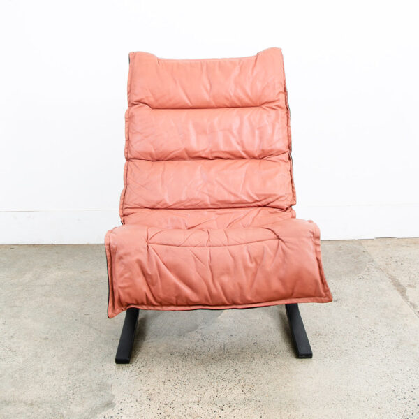 Mid Century Danish Modern Lounge Chairs Ingmar Relling Westnofa Pink Leather - Image 11