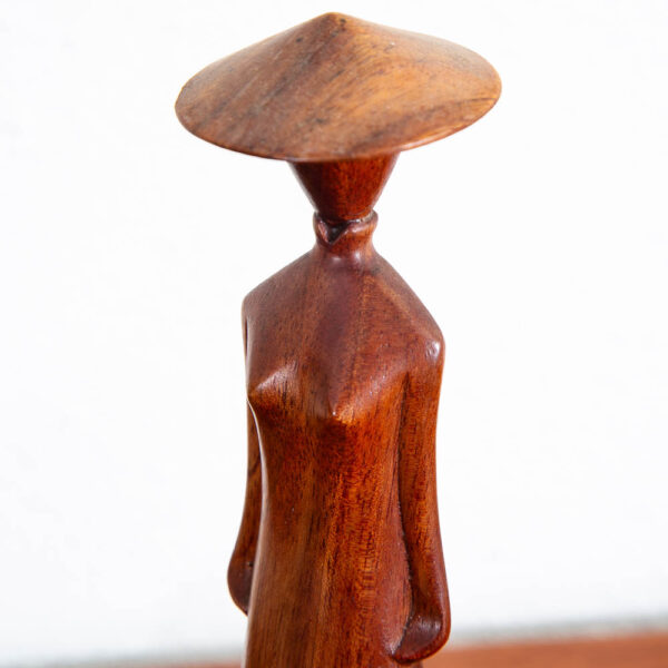 Hand Made Artisan Abstracted Woman Sculpture Carved Solid Walnut Studio Designed - Image 6