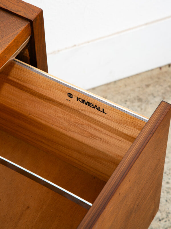Mid Century Modern File Cabinet 2 Drawer Walnut Office Vintage Kimball Locking - Image 5