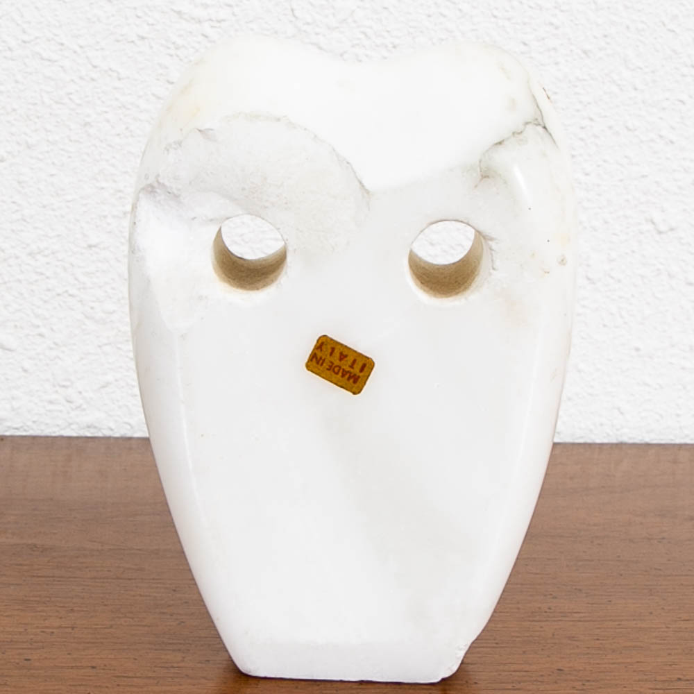 Mid Century Modern Owl Bookends White Marble Italian Pair Figurine Solid Heavy - Image 3