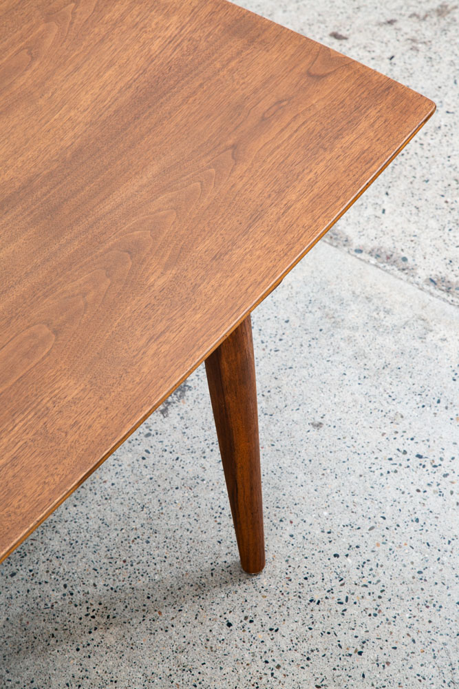 Mid Century Modern Coffee Table Walnut Heritage Henredon Vintage Surfboard Mcm - Image 9