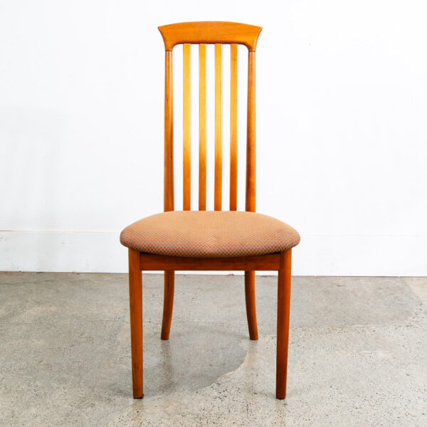 Mid Century Modern Dining Chairs Set 4 Highback Orange Rust Vintage Spindle Mcm - Image 7
