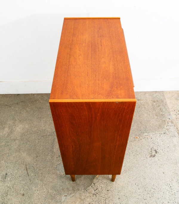 Mid Century Danish Modern Dresser Highboy 6 Drawer Teak Denmark Locking Compact - Image 6