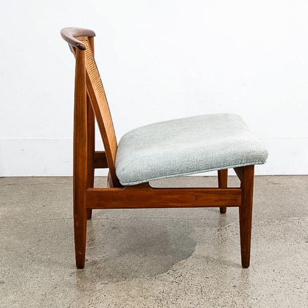 Mid Century Danish Modern Lounge Chair Folke Ohlsson Dux Sweden Cane Back Walnut - Image 3