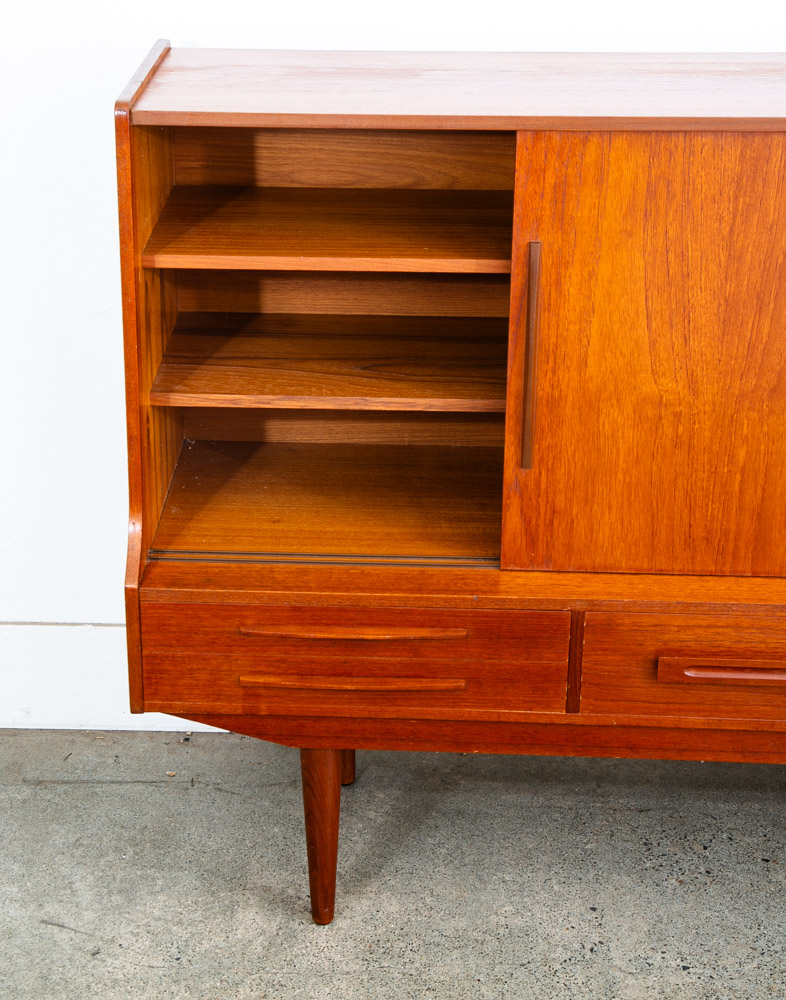 Mid Century Danish Modern Credenza Highboard Teak Wood 9 Drawers Bar Denmark Mcm - Image 5