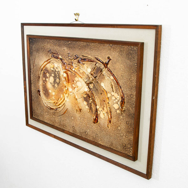 Mid Century Modern Art Original Textured Painting Abstract Expressionist Black Brown - Image 5