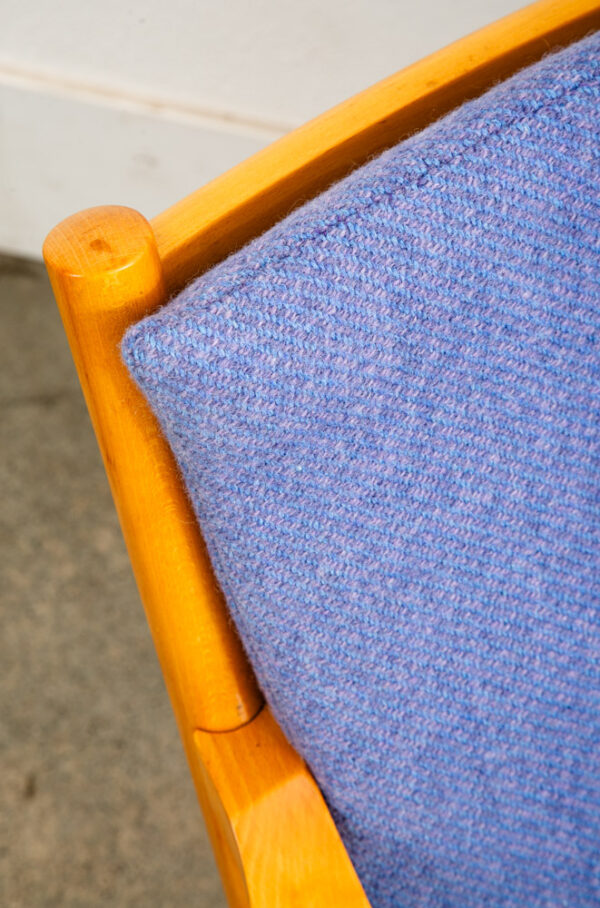Mid Century Danish Modern Lounge chair Ole Erik Jorgensen Purple Fabric Wood Mcm - Image 11