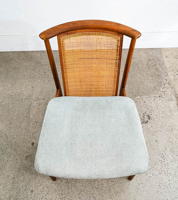 Mid Century Danish Modern Lounge Chair Folke Ohlsson Dux Sweden Cane Back Walnut - Image 11