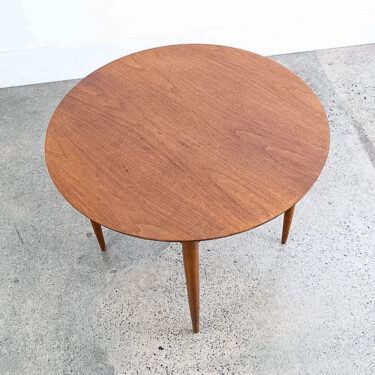 Mid Century Modern End Table Side Round Heritage Henredon Walnut Vintage Mcm