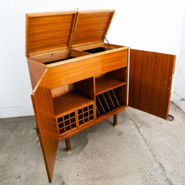 Mid Century Modern Credenza Audio Cabinet Vinyl Storage Teak Renzo Rutili Mcm
