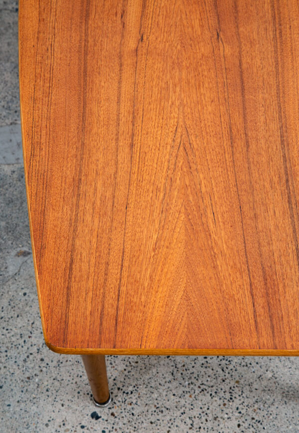 Mid Century Danish Modern Coffee Table Slat Shelf Teak Surfboard Vintage Mcm - Image 8