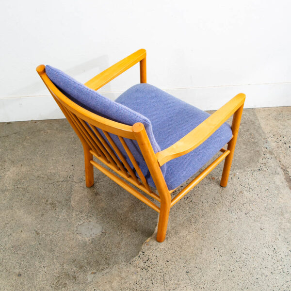 Mid Century Danish Modern Lounge chair Ole Erik Jorgensen Purple Fabric Wood Mcm - Image 7