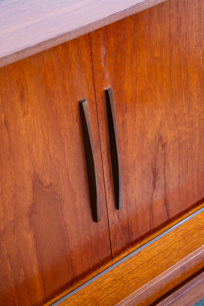 Mid Century Danish Modern Credenza Highboard Teak Wood 9 Drawers Bar Denmark Mcm - Image 9