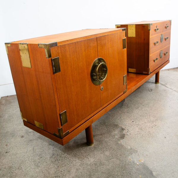 Mid Century Modern Credenza Bench Hutch Cabinet Dresser Teak Renzo Rutili Mcm - Image 2