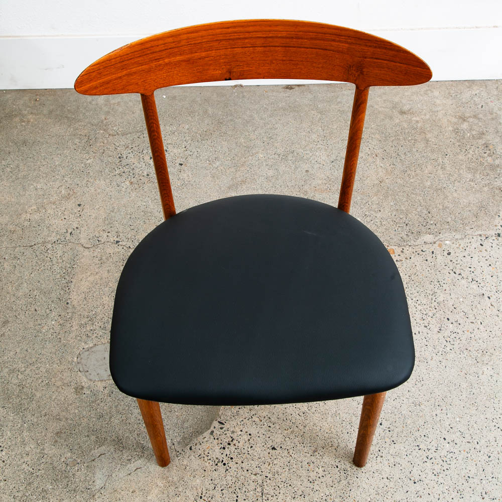 Mid Century Danish Modern Dining Chair Set Pair Two Kurt Ostervig Black Teak Oak - Image 8