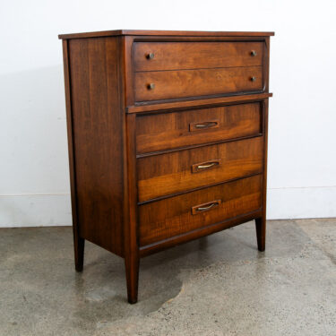 Mid Century Danish Modern Highboy Dresser Walnut 4 Drawer Danish Mcm Vintage 60s