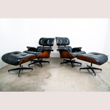 Mid Century Modern Lounge Chair Set Eames Herman Miller 670/671 Rosewood Pair