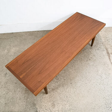 Mid Century Modern Coffee Table American Martinsville Walnut Surfboard Merton Gershun