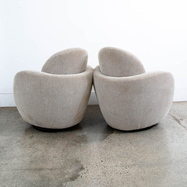 Modern Lounge Chairs Swivel Tan Larry Laslo Directional Vintage Mcm Contemporary - Image 4