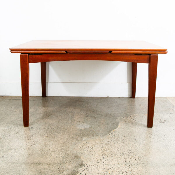 Mid Century Danish Modern Dining Table Teak Extension 2 Draw Leaf Denmark Mcm - Image 6