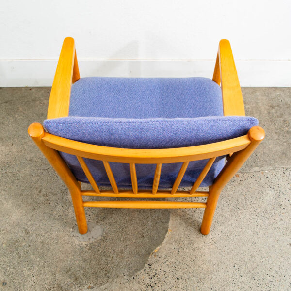 Mid Century Danish Modern Lounge chair Ole Erik Jorgensen Purple Fabric Wood Mcm - Image 8
