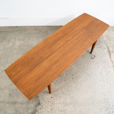 Mid Century Modern Coffee Table Walnut Heritage Henredon Vintage Surfboard Mcm