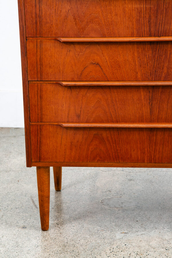 Mid Century Danish Modern Dresser Highboy 6 Drawer Teak Denmark Locking Compact - Image 7