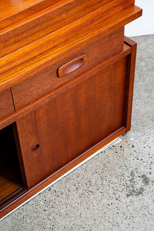 Mid Century Danish Modern Wall Unit 3 bay Teak HG Hansen Guldborg Modular Cado - Image 9