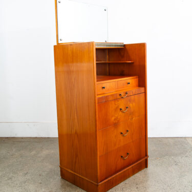 Mid Century Danish Modern Desk Vanity Office Wood 5 Drawers Denmark Mirror Mcm