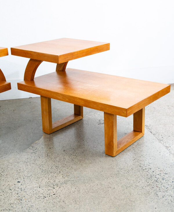 Mid Century Modern Nightstands Side Tables End Step Up Oak Mcm Vintage Blonde - Image 5