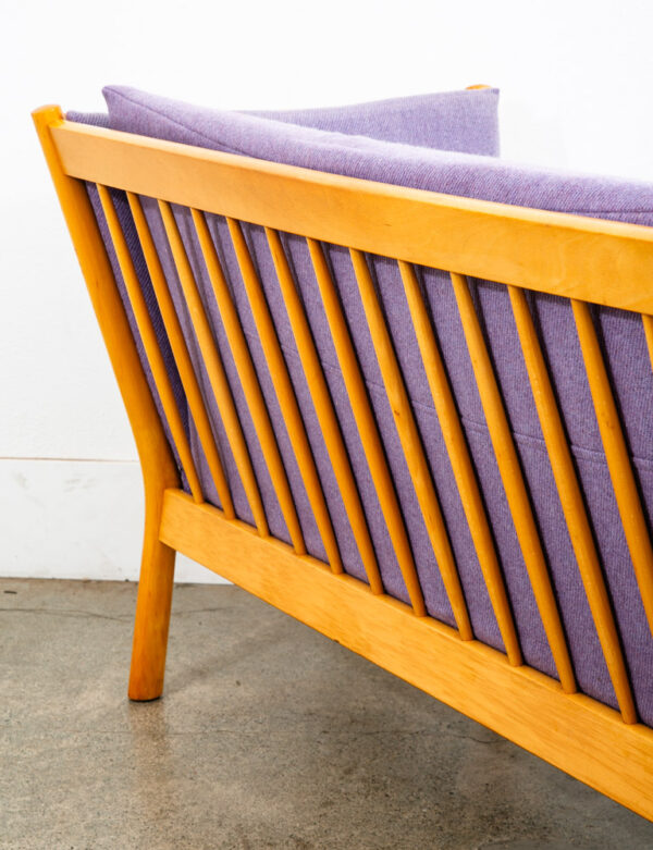 Mid Century Danish Modern Sofa Couch Erik Jorgensen Purple 2 Seat Denmark Wood - Image 11