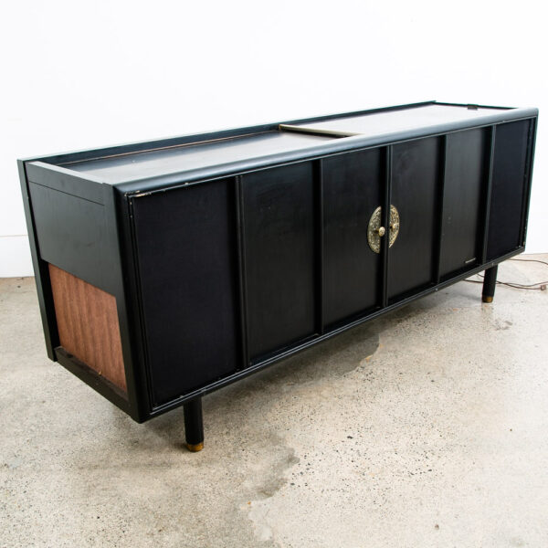 Mid Century Modern Stereo Console Record Player Magnavox Radio Black Vintage Mcm - Image 8