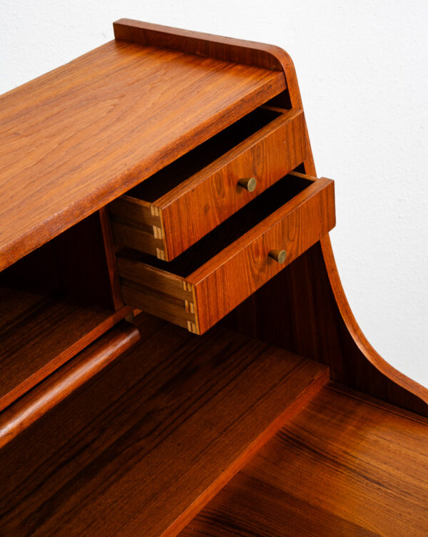 Mid Century Danish Modern Secretary Desk Bureau Denmark Teak Drawers Tibergaard - Image 7
