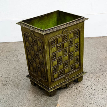 Mid Century Danish Modern Wastebasket Trash Can Bin Paper Basket Green Waste 70s
