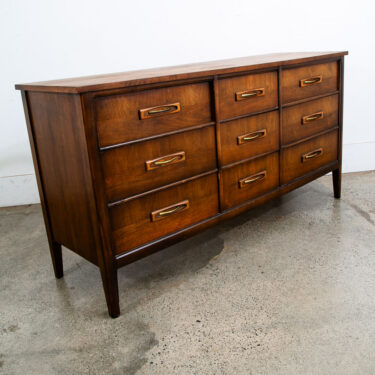 Mid Century Danish Modern Credenza Dresser Walnut 9 Drawer Danish Mcm Vintage