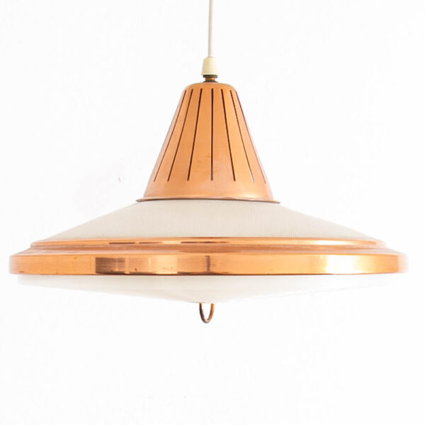 Mid Century Danish Modern Pendant Ceiling Lamp Light Copper Hanging Denmark Mcm - Image 6