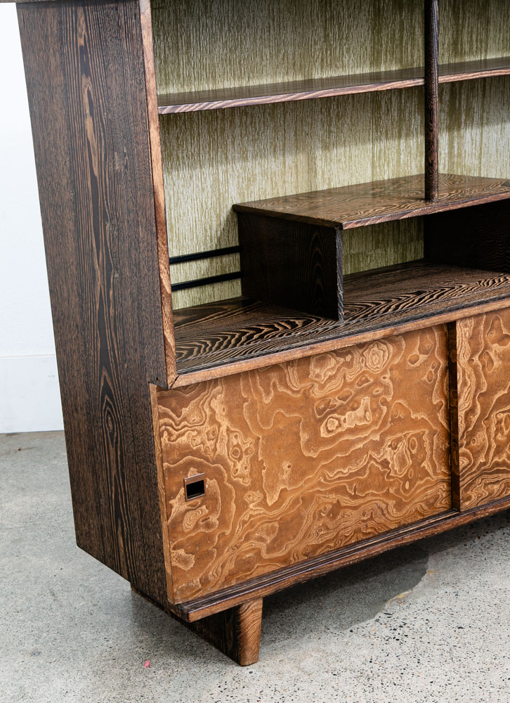 Vintage Cha Tansu Tea Cabinet Japanese Sliding Door Japan Custom Keyaki Wood - Image 8