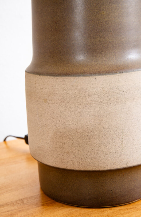 Mid Century Modern Table Lamp Set Pair Martz Marshall Studios Brown Tan Ceramic - Image 8