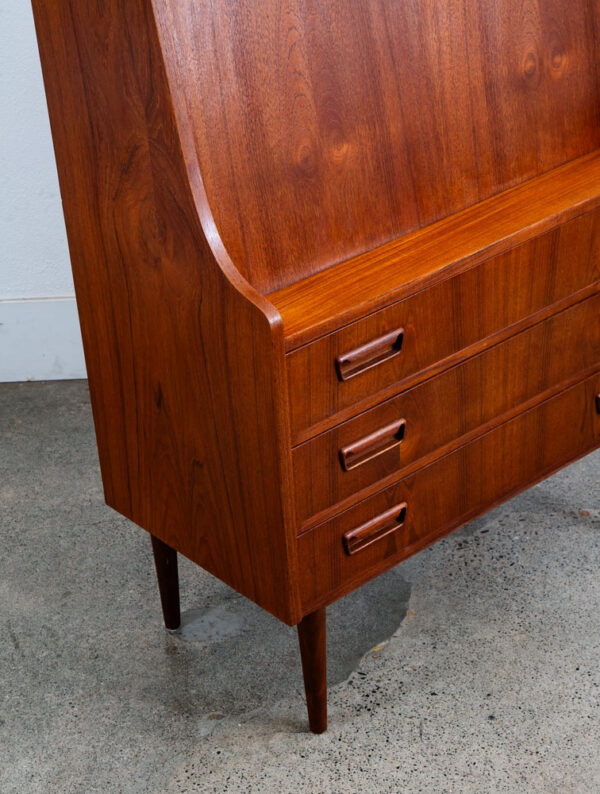 Mid Century Danish Modern Secretary Desk Bureau Denmark Teak Drawers Tibergaard - Image 12
