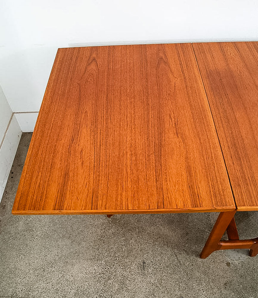 Mid Century Danish Modern Dining Table Drop Leaf Gate Leg Walnut Folding Teak Norway MCM - Image 9