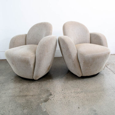 Modern Lounge Chairs Swivel Tan Larry Laslo Directional Vintage Mcm Contemporary