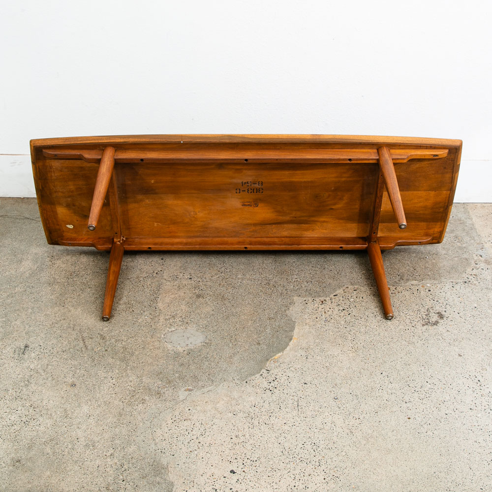 Mid Century Modern Coffee Table Walnut Heritage Henredon Vintage Surfboard Mcm - Image 6