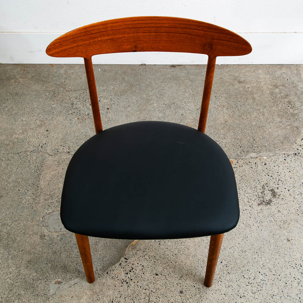 Mid Century Danish Modern Dining Chair Set Pair Two Kurt Ostervig Black Teak Oak - Image 11