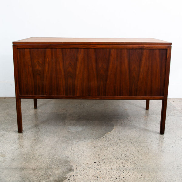 Mid Century Modern Desk Furniture Solid Walnut 3 Drawers Mcm Floating Vintage - Image 3