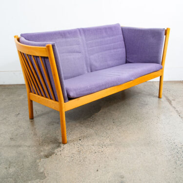 Mid Century Danish Modern Sofa Couch Erik Jorgensen Purple 2 Seat Denmark Wood