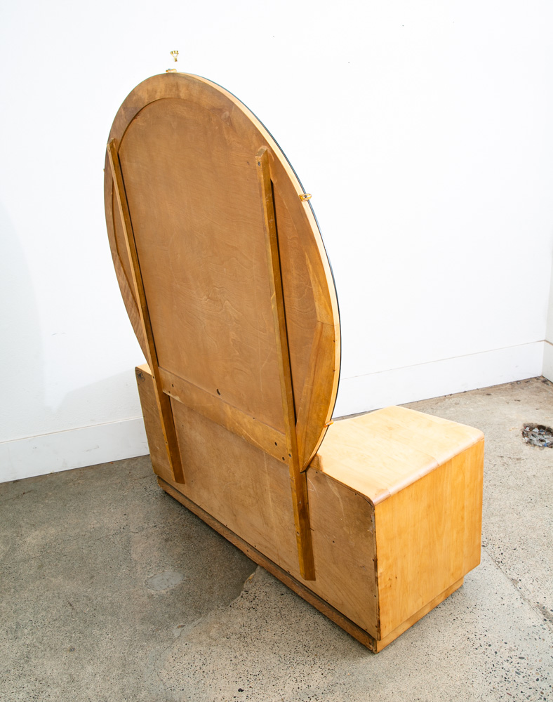 Mid Century Modern Vanity Dressing Table Heywood Wakefield Rio Round Mirror Mcm - Image 11