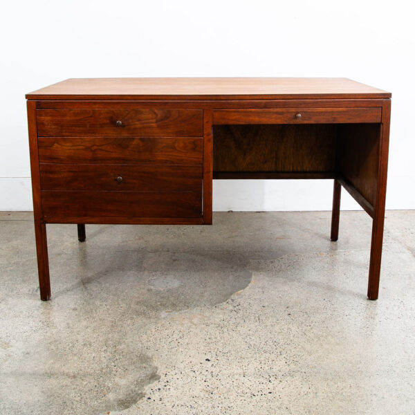 Mid Century Modern Desk Furniture Solid Walnut 3 Drawers Mcm Floating Vintage - Image 2