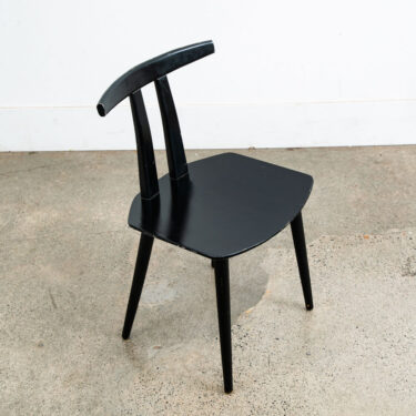 Mid Century Danish Modern Side Chair Black Wood FDB Mobler Pi Folke Palsson Mcm