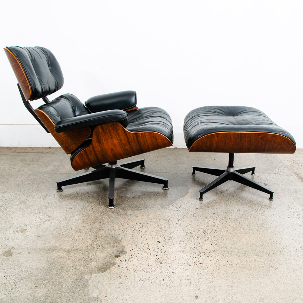 Mid Century Modern Lounge Chair Eames Herman Miller 670/671 Rosewood 1970s #2 NM