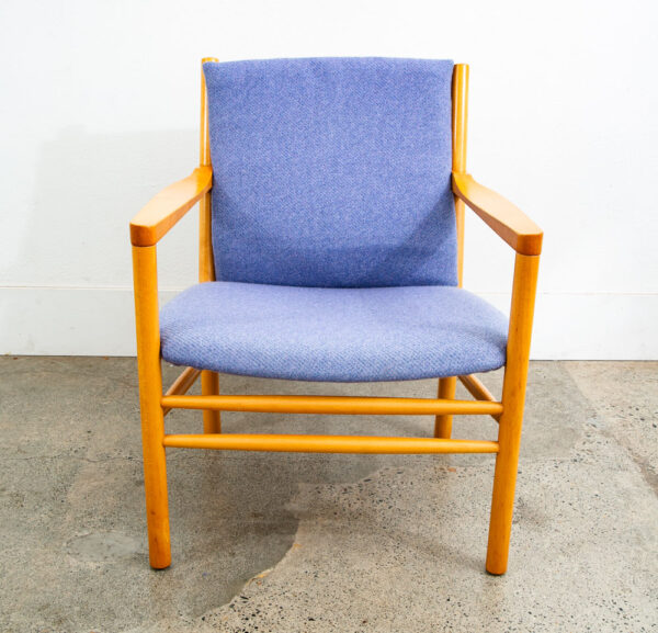 Mid Century Danish Modern Lounge chair Ole Erik Jorgensen Purple Fabric Wood Mcm - Image 3